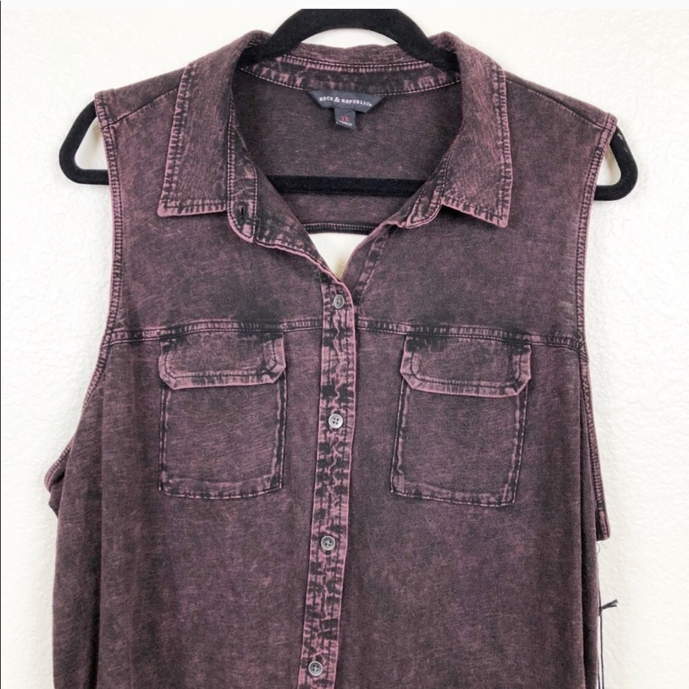 Acid Wash Button Up - Picture 4 of 4